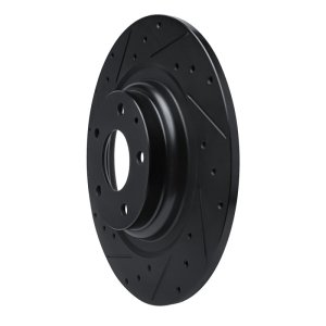 Mazda CX-9 Brake Rotor (1) - Rear Left - R1 Concepts - Drilled & Slotted - Black - `16-`23